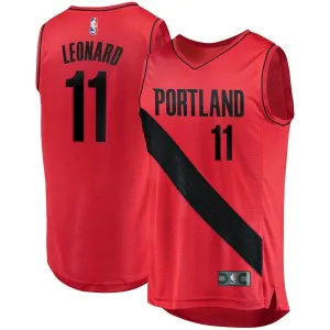 11 - Meyers Leonard Portland Trail Blazers Fast Break Player Jersey - Statement Edition - Red