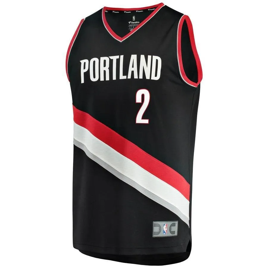 2 - Wade Baldwin IV Portland Trail Blazers Fast Break Team Color Player Jersey - Icon Edition - Black