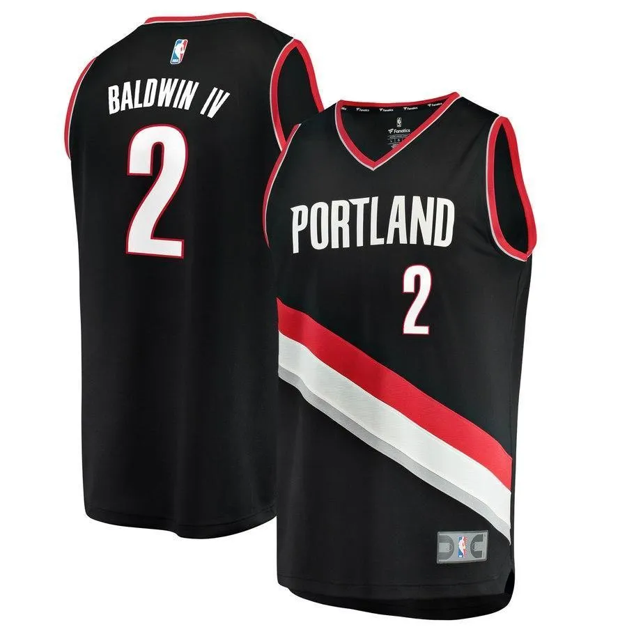 2 - Wade Baldwin IV Portland Trail Blazers Fast Break Team Color Player Jersey - Icon Edition - Black