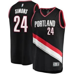 24 - Anfernee Simons Portland Trail Blazers 2018 NBA Draft First Round Pick Fast Break Jersey – Icon Edition - Icon Edition - Black