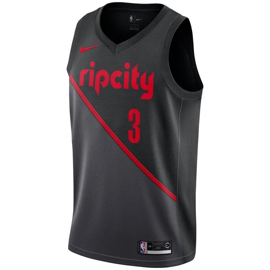 3- C.J. McCollum Portland Trail Blazers City Edition Swingman Jersey - Black