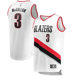 3 - C.J. McCollum Portland Trail Blazers Fast Break Jersey - Association Edition - White