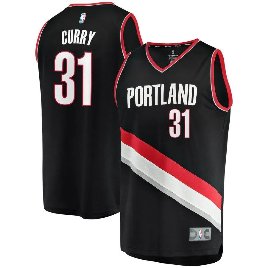 31 - Seth Curry Portland Trail Blazers Fast Break Replica Jersey – Icon Edition - Black
