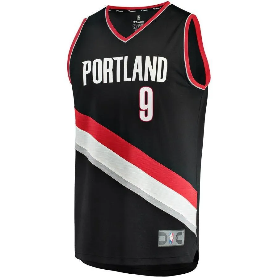 9 - Gary Trent Jr. Portland Trail Blazers Fast Break Jersey – Icon Edition - Black