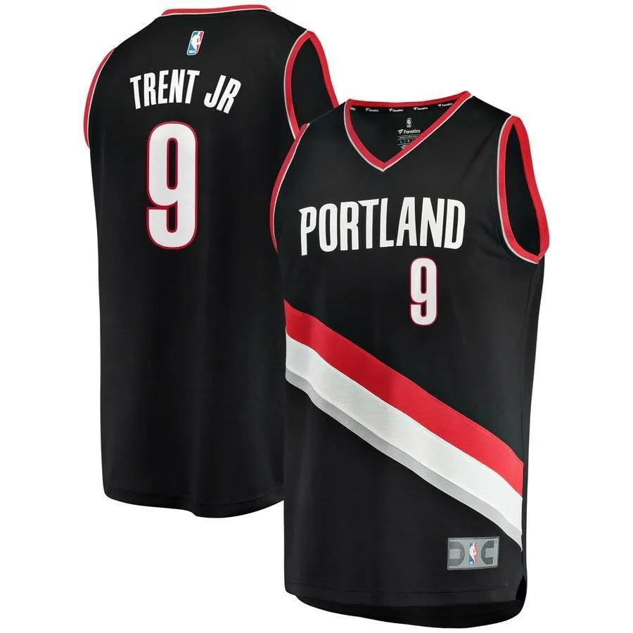 9 - Gary Trent Jr. Portland Trail Blazers Fast Break Jersey – Icon Edition - Black