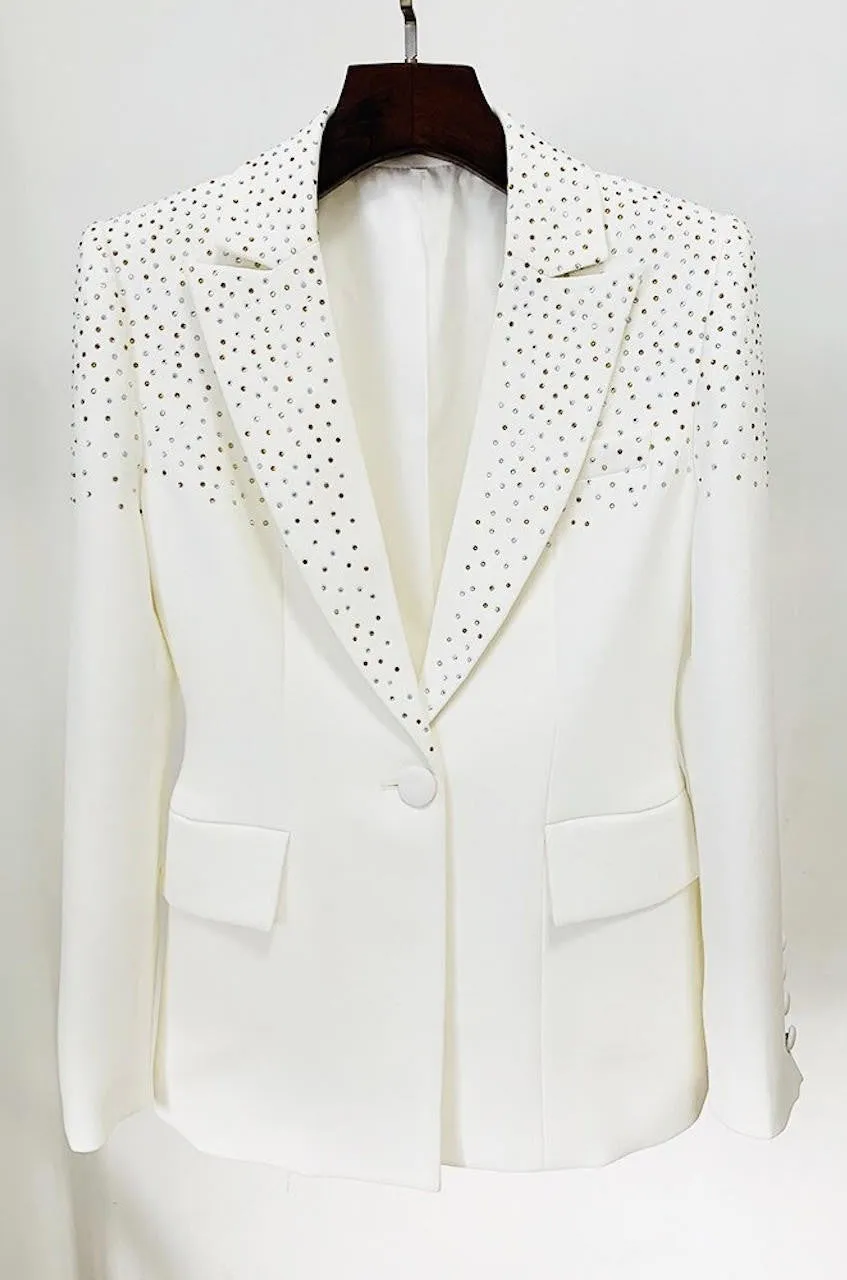 Alexies Embellished Blazer in White