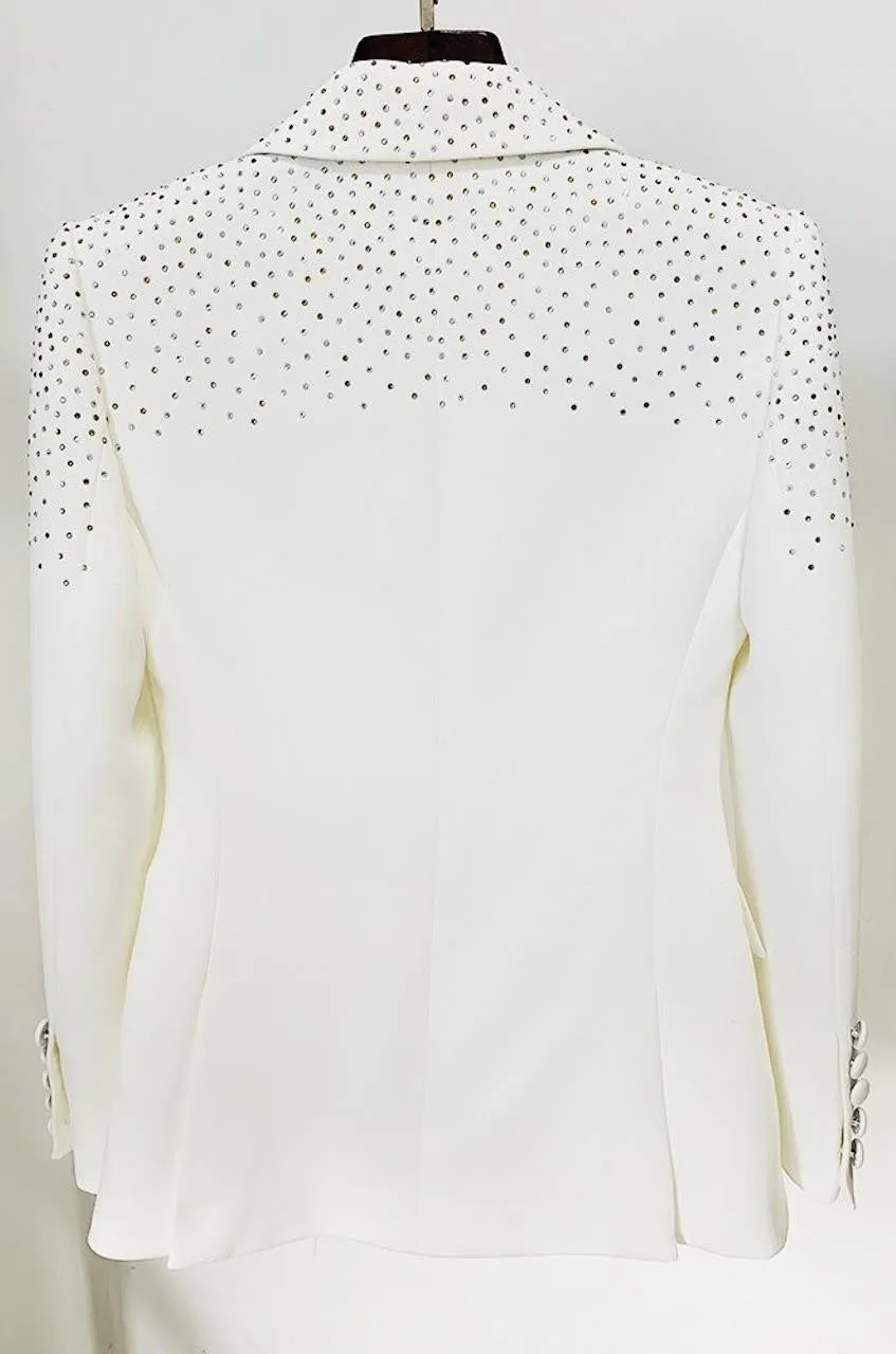 Alexies Embellished Blazer in White