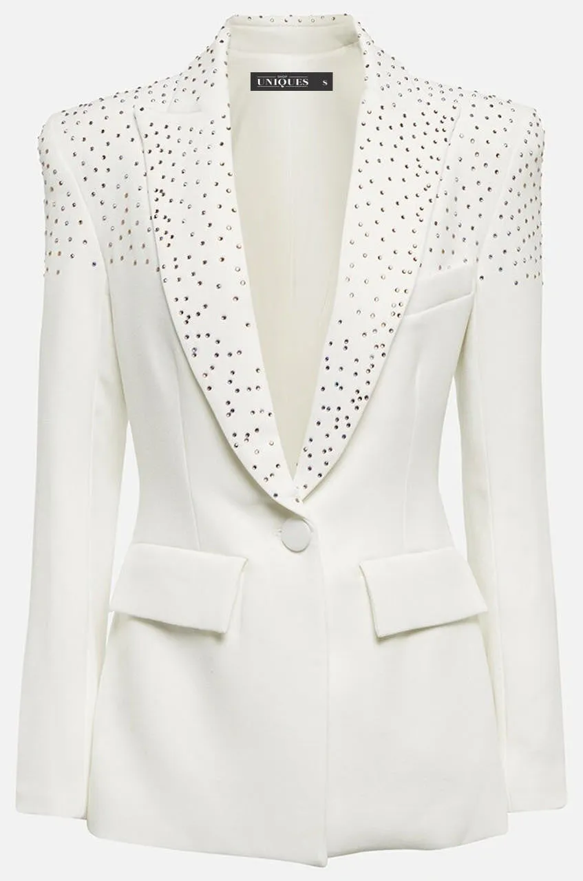Alexies Embellished Blazer in White