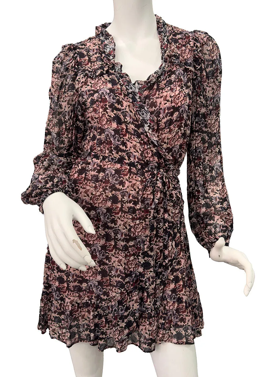& Other Stories Size 6 Floral Long Sleeve Wrap Dress