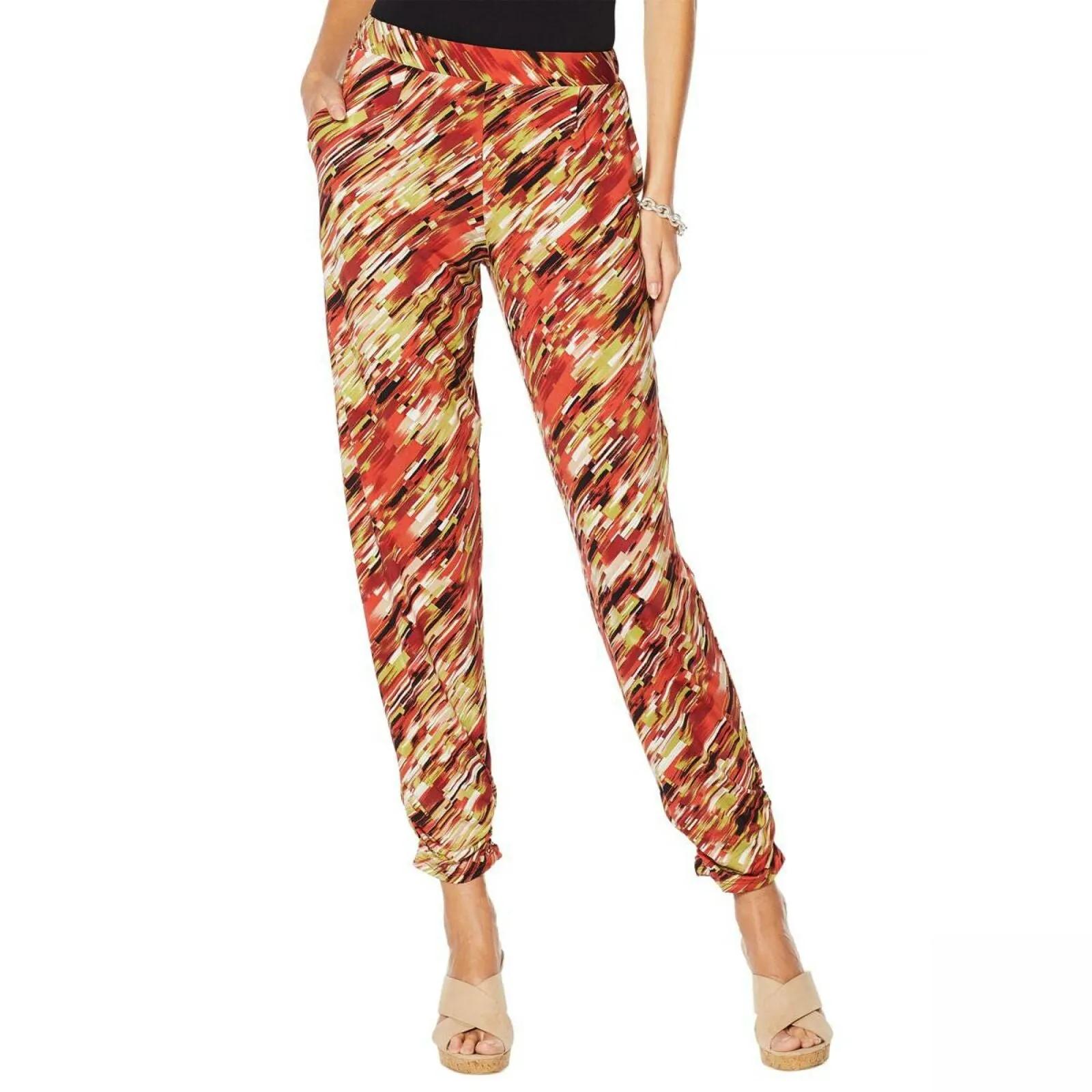 Antthony Women's Culturally Styled Printed Knit Pull On Pants