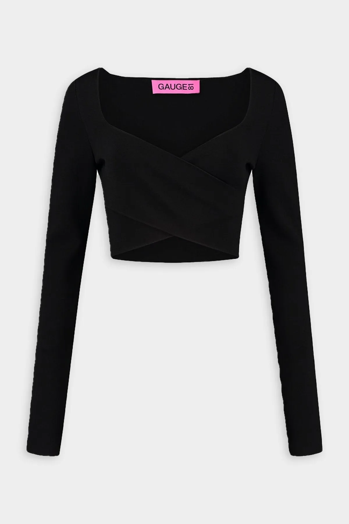 Arges Long Sleeve Crop Top in Black