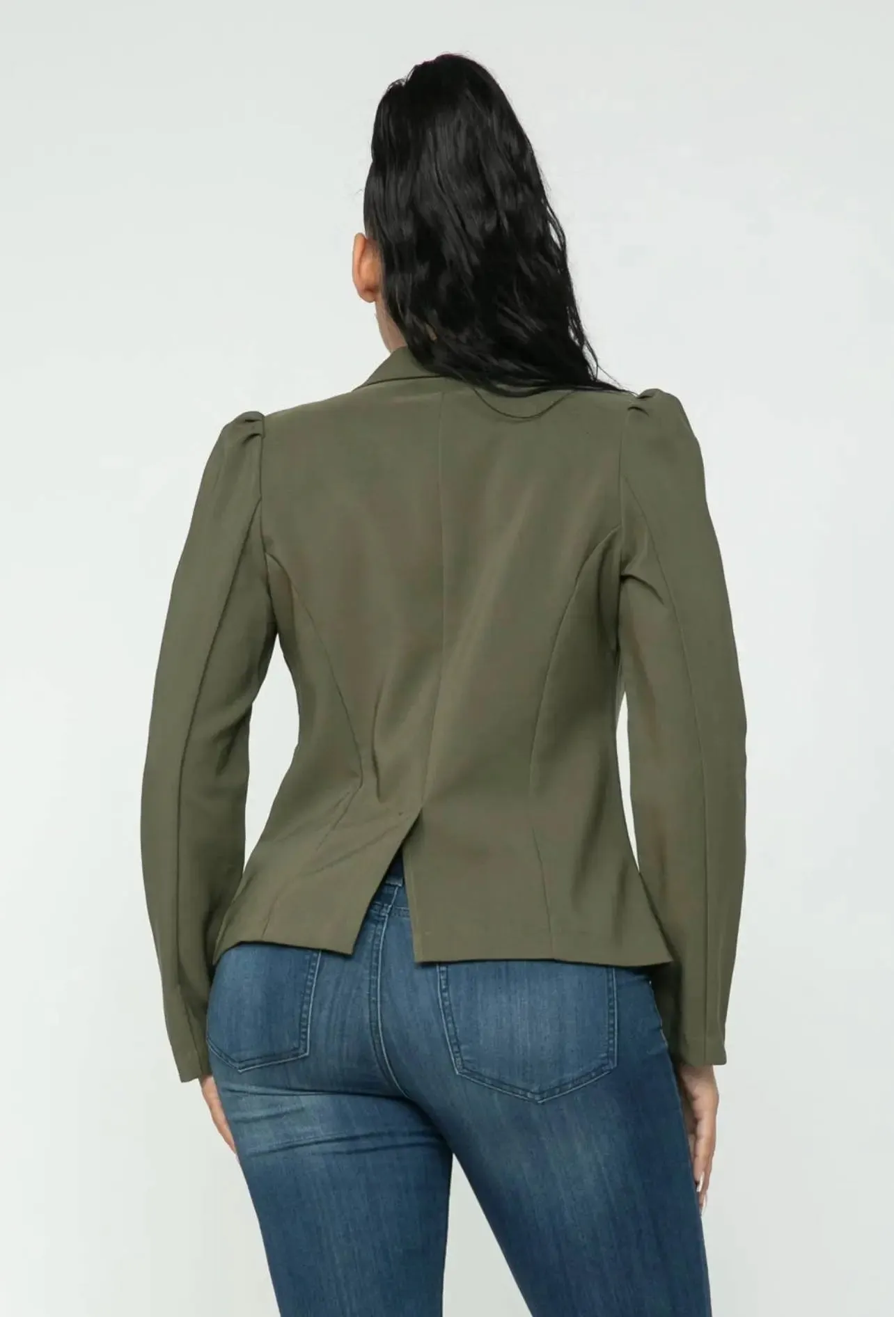 Army Green Tailored Blazer for Women