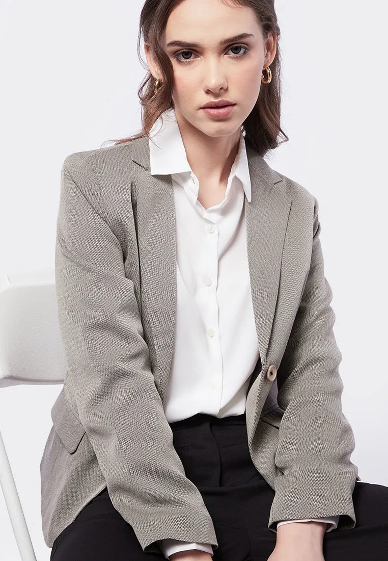 Basic Long Sleeve Tailored Blazer