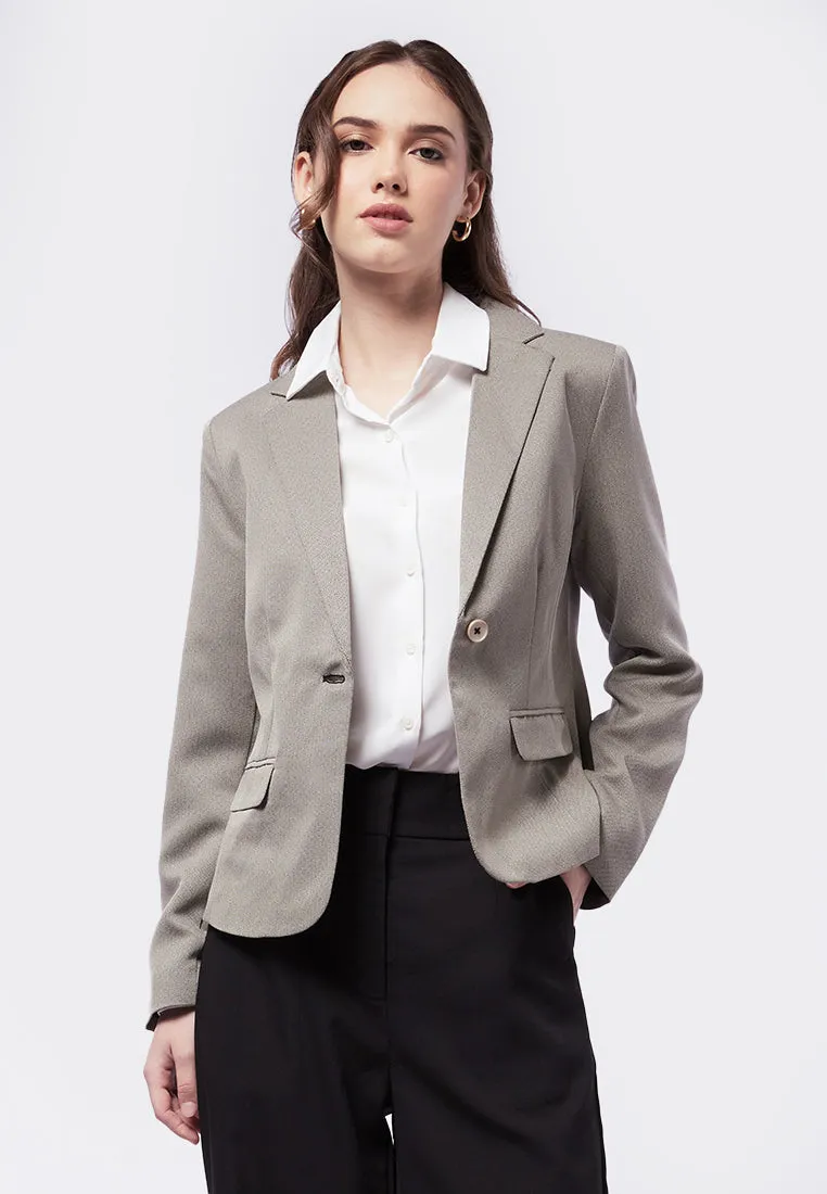 Basic Long Sleeve Tailored Blazer
