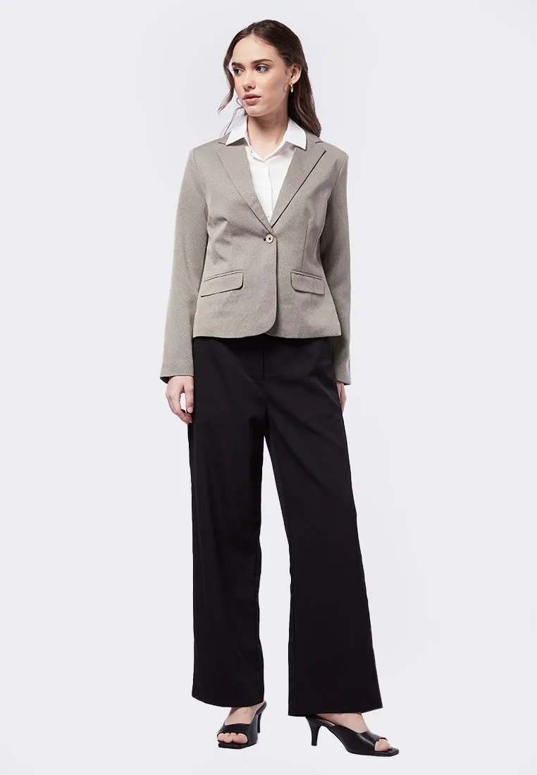 Basic Long Sleeve Tailored Blazer
