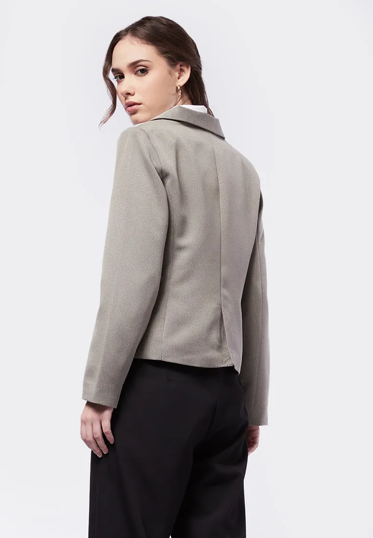 Basic Long Sleeve Tailored Blazer