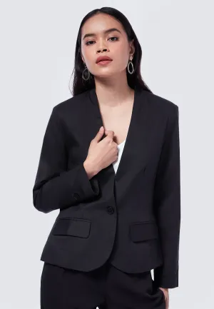 Basic Regular No Lapel Blazer