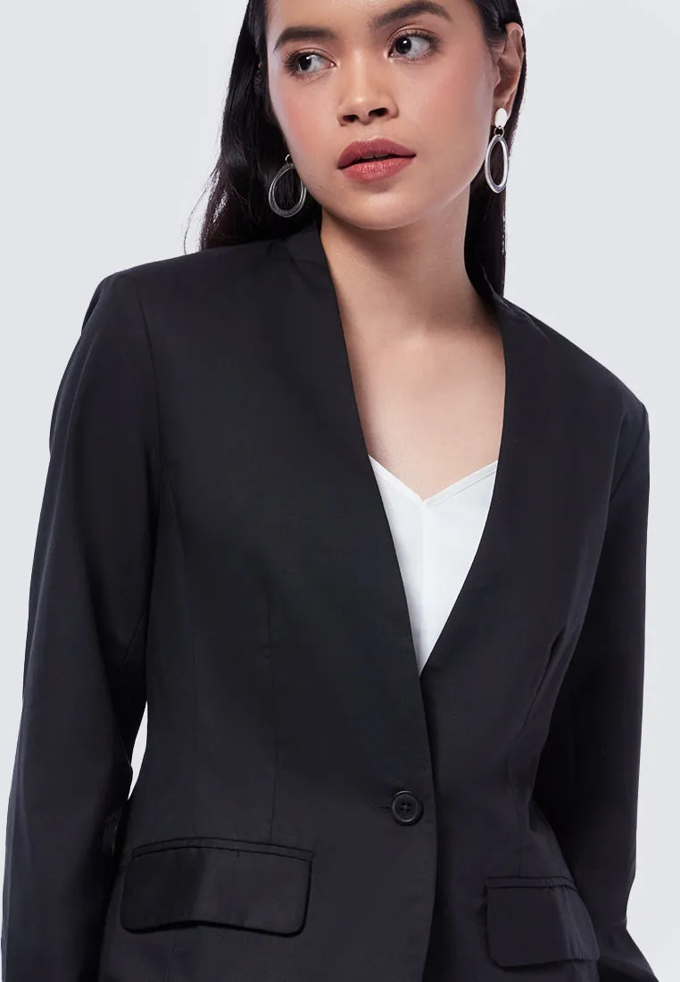 Basic Regular No Lapel Blazer