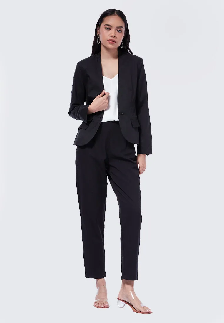 Basic Regular No Lapel Blazer