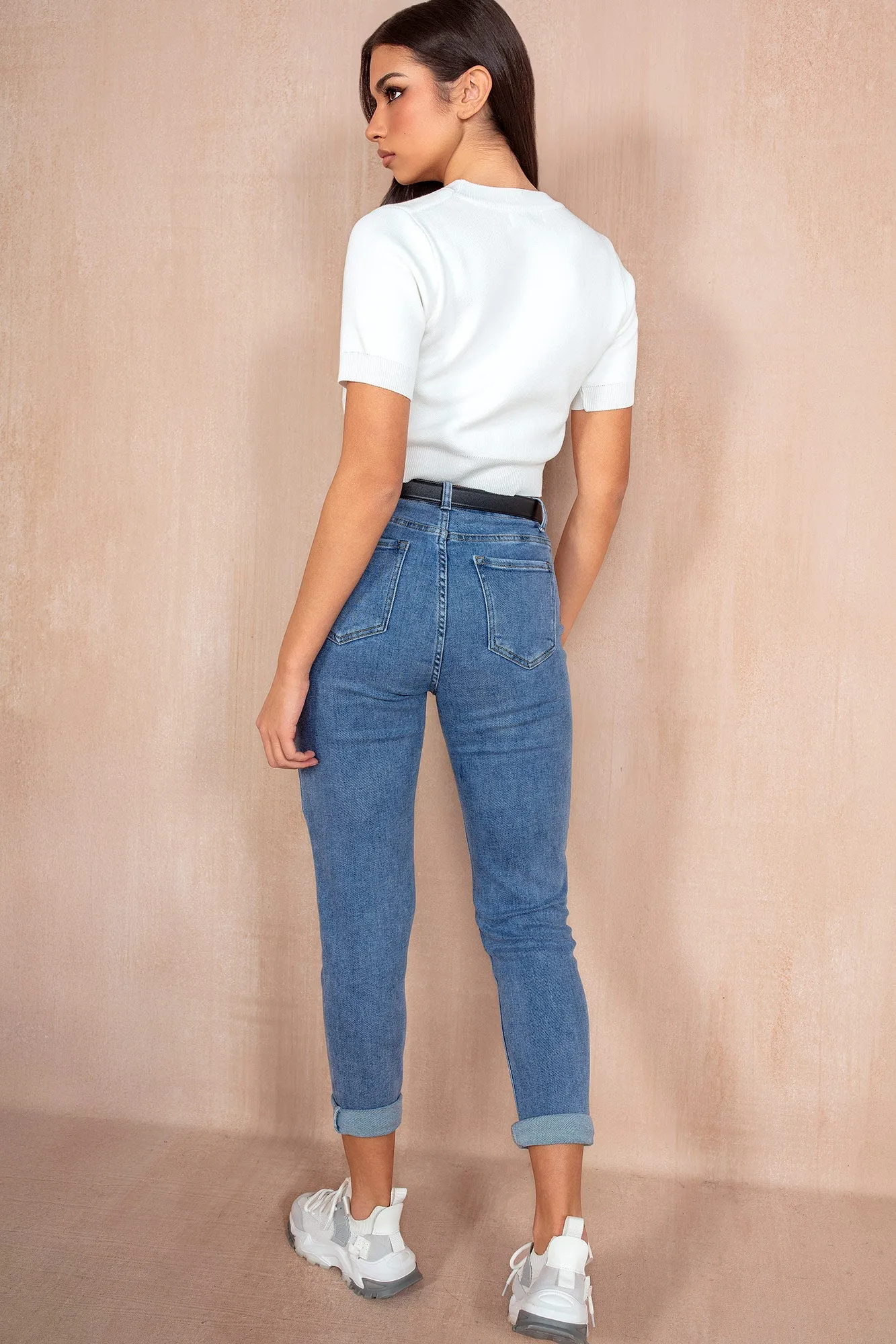Baylor White Knit Crop Top