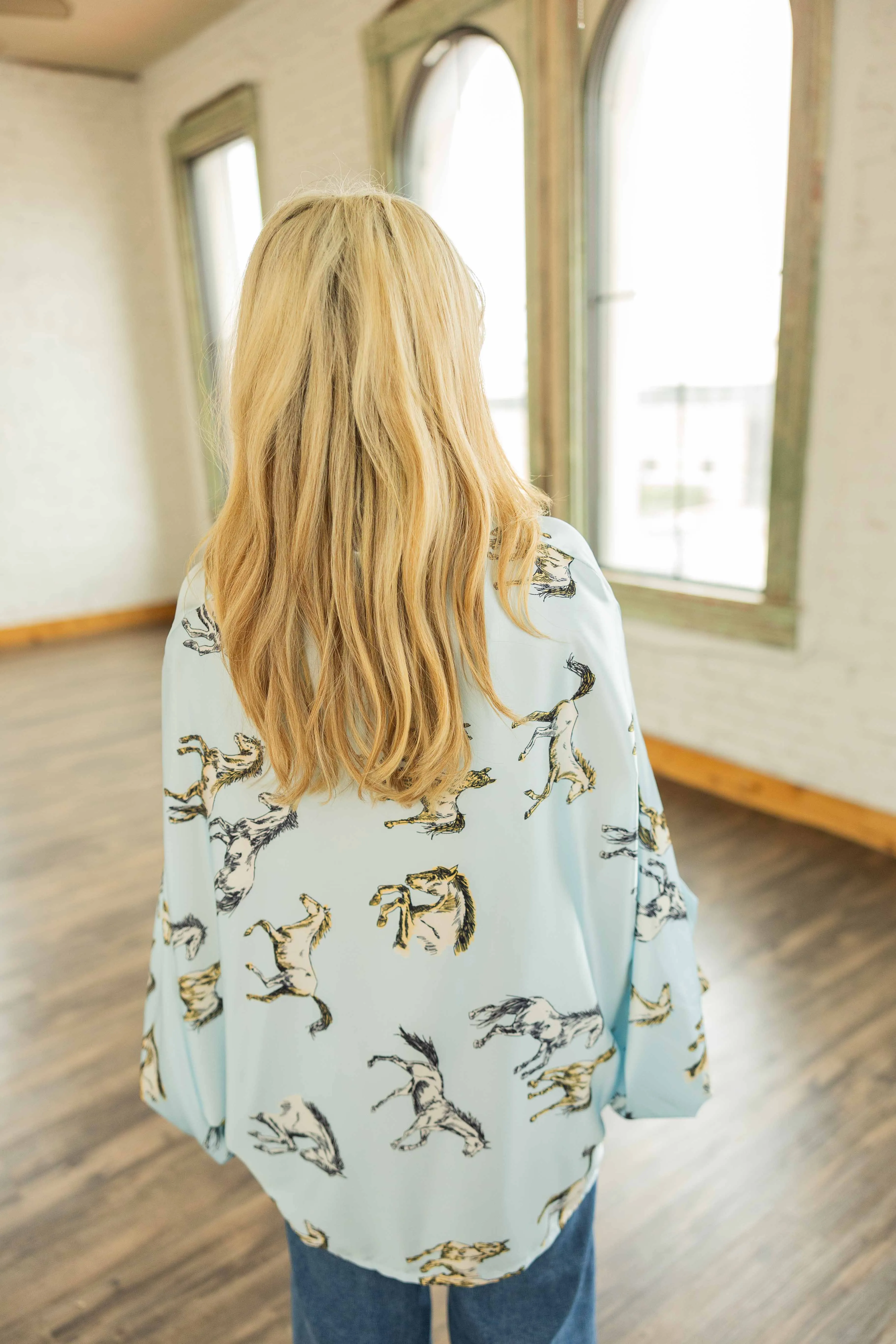 [BEULAH STYLE] WILD HORSES SATIN TOP
