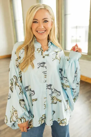 [BEULAH STYLE] WILD HORSES SATIN TOP