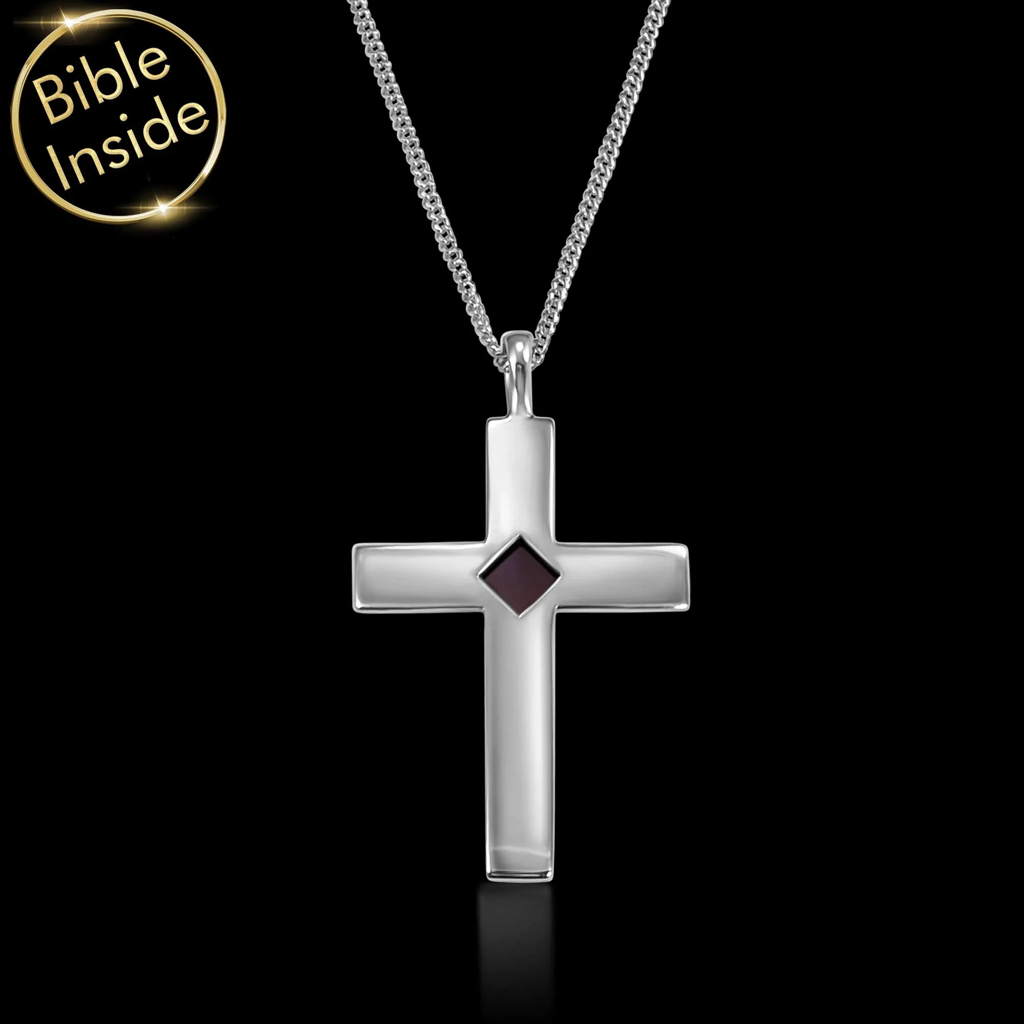 Biblical Gift For Men: Nano Bible Cross - Enduring Faith Necklace