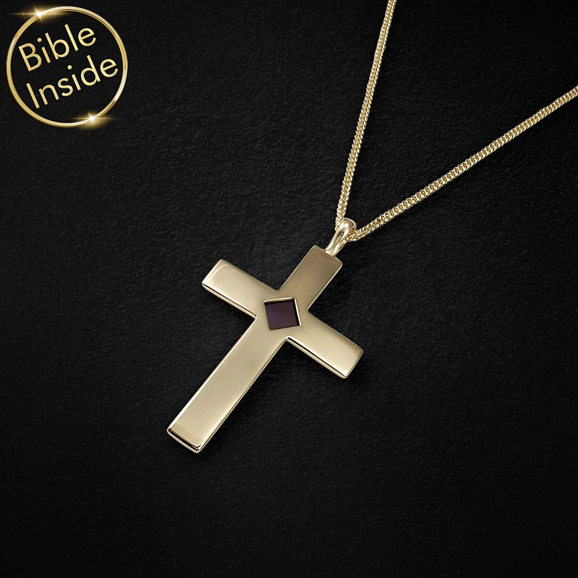 Biblical Gift For Men: Nano Bible Cross - Enduring Faith Necklace
