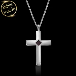 Biblical Gift For Men: Nano Bible Cross - Enduring Faith Necklace