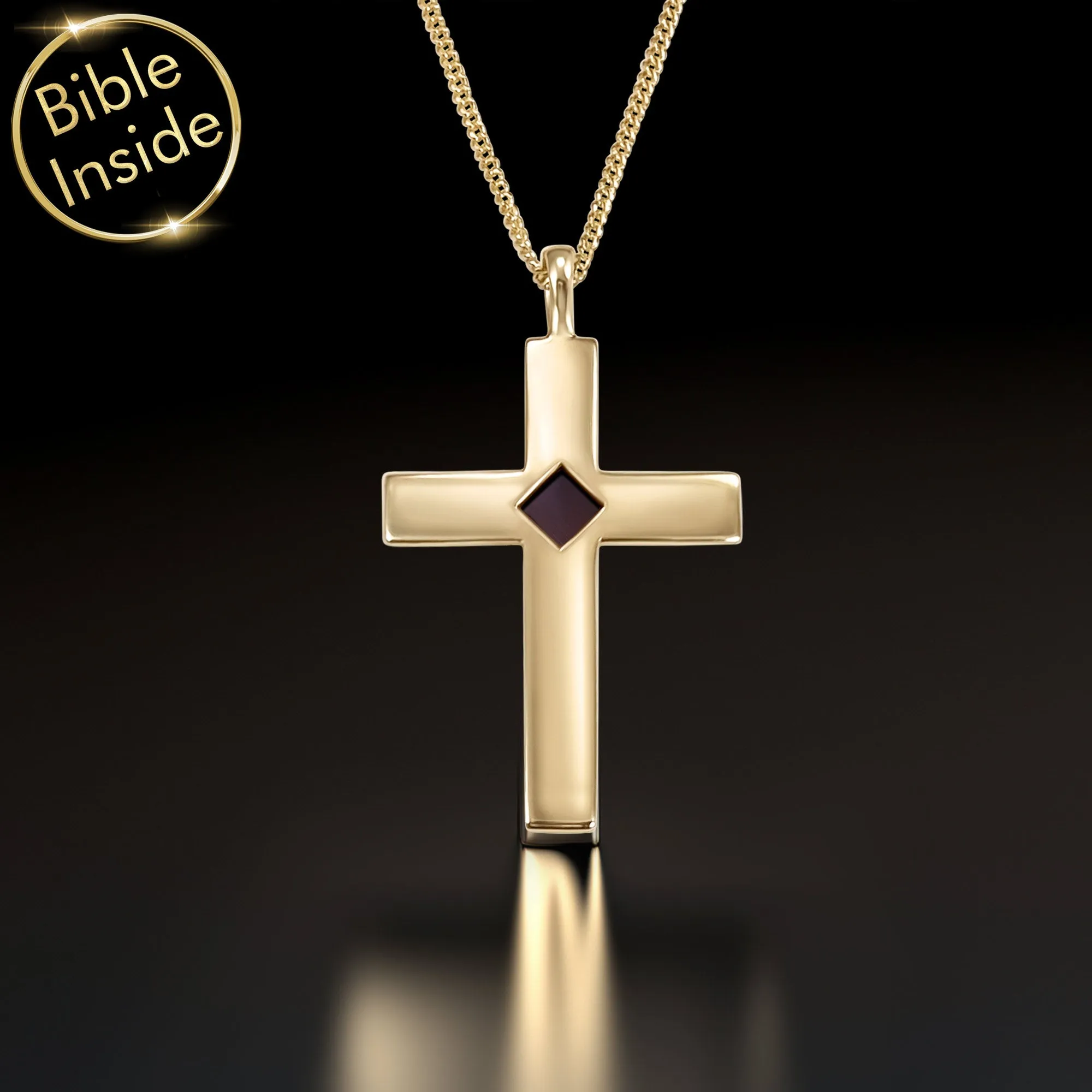 Biblical Gift For Men: Nano Bible Cross - Enduring Faith Necklace