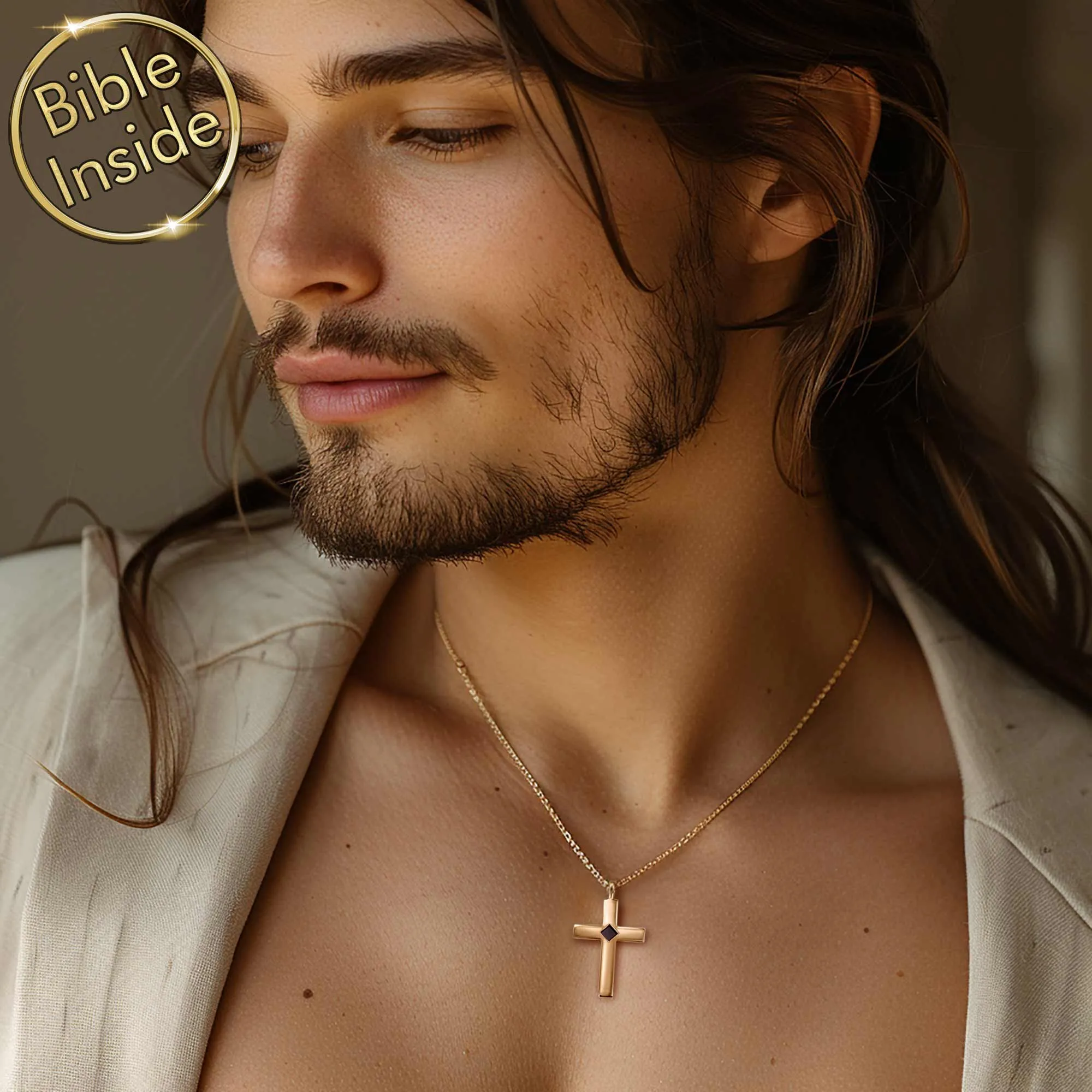 Biblical Gift For Men: Nano Bible Cross - Enduring Faith Necklace