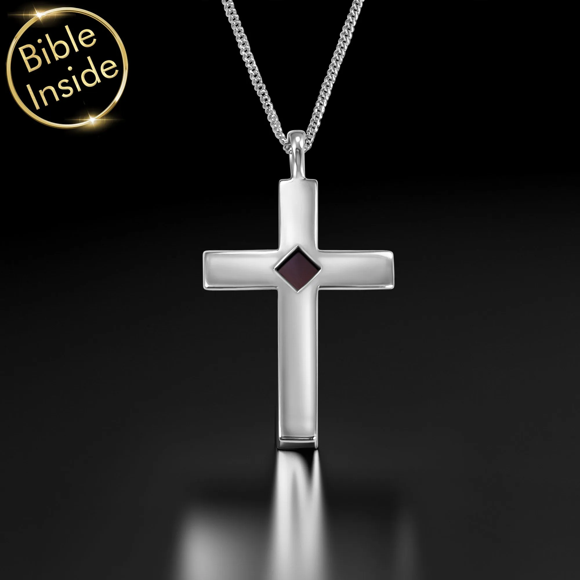 Biblical Gift For Men: Nano Bible Cross - Enduring Faith Necklace
