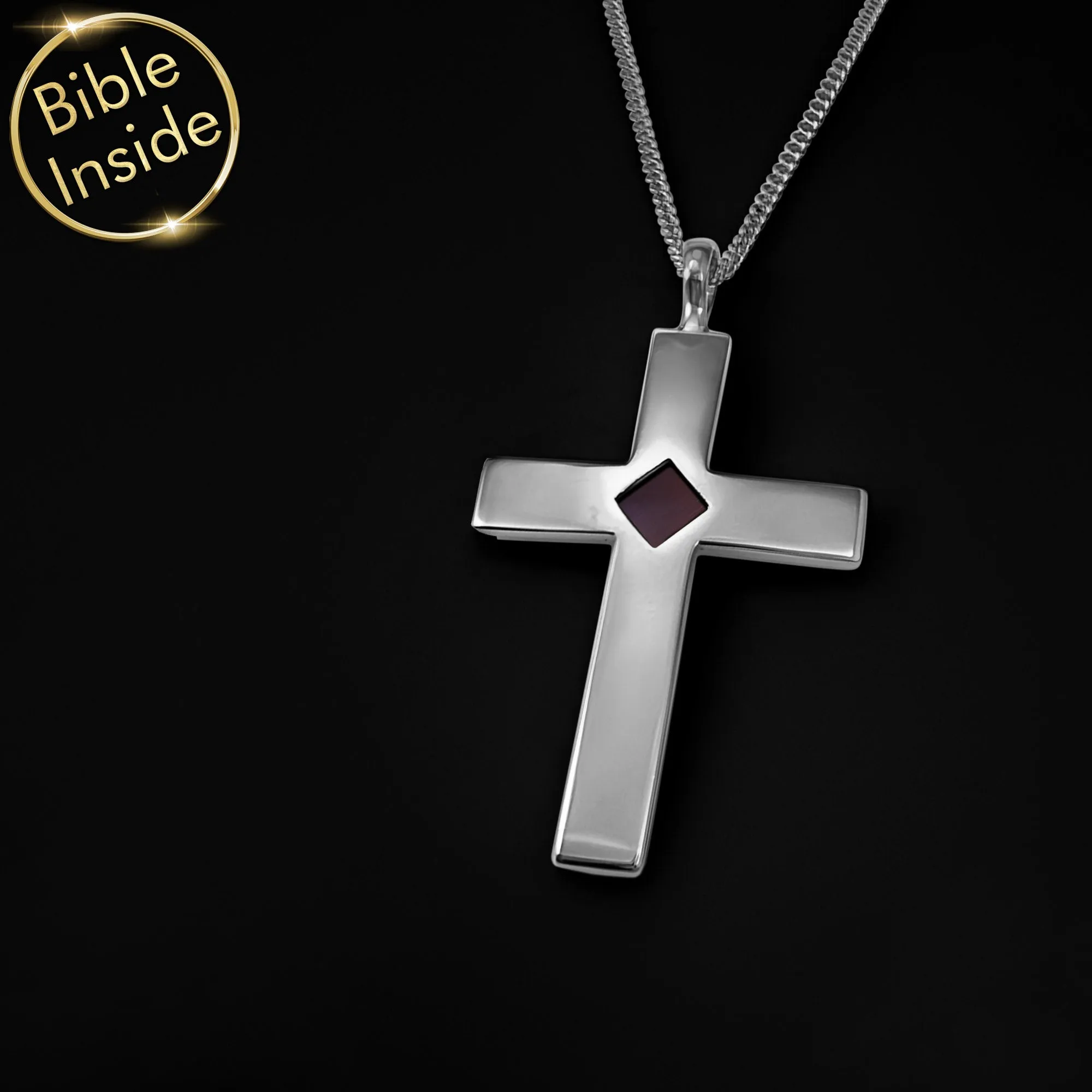 Biblical Gift For Men: Nano Bible Cross - Enduring Faith Necklace