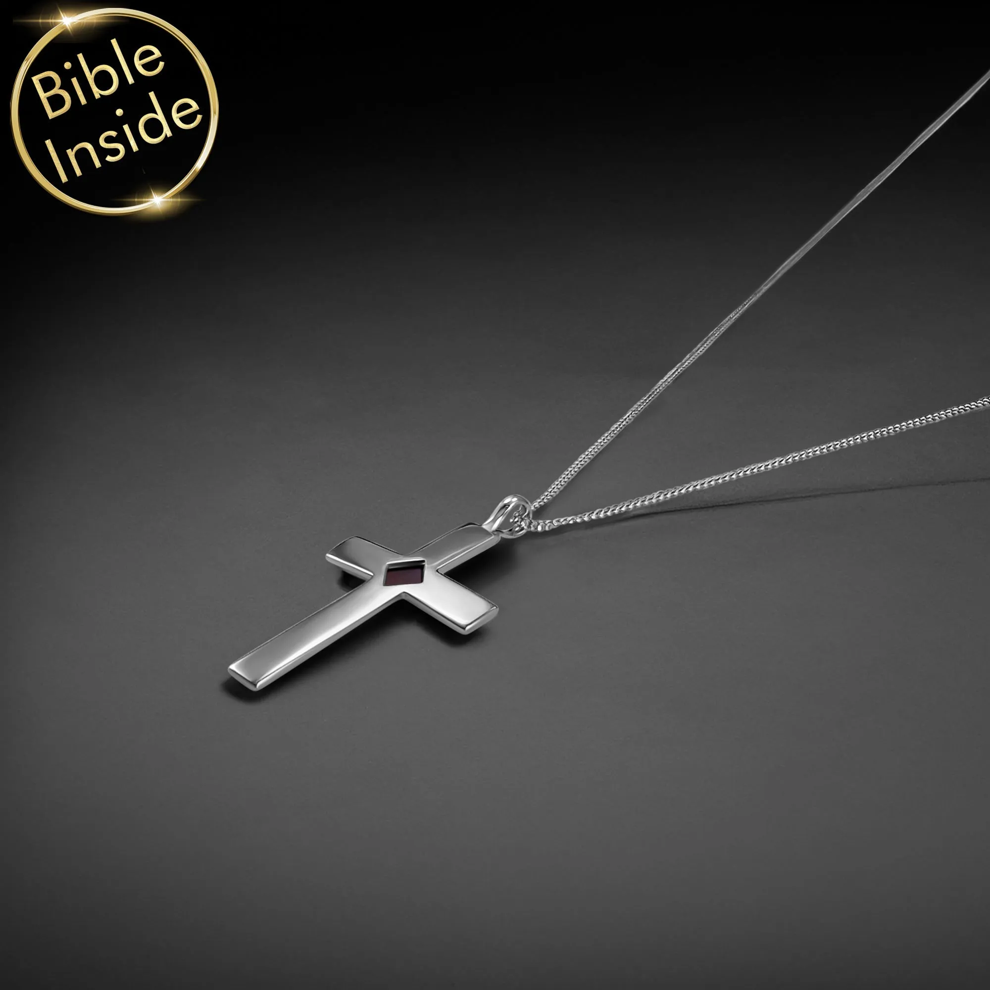 Biblical Gift For Men: Nano Bible Cross - Enduring Faith Necklace