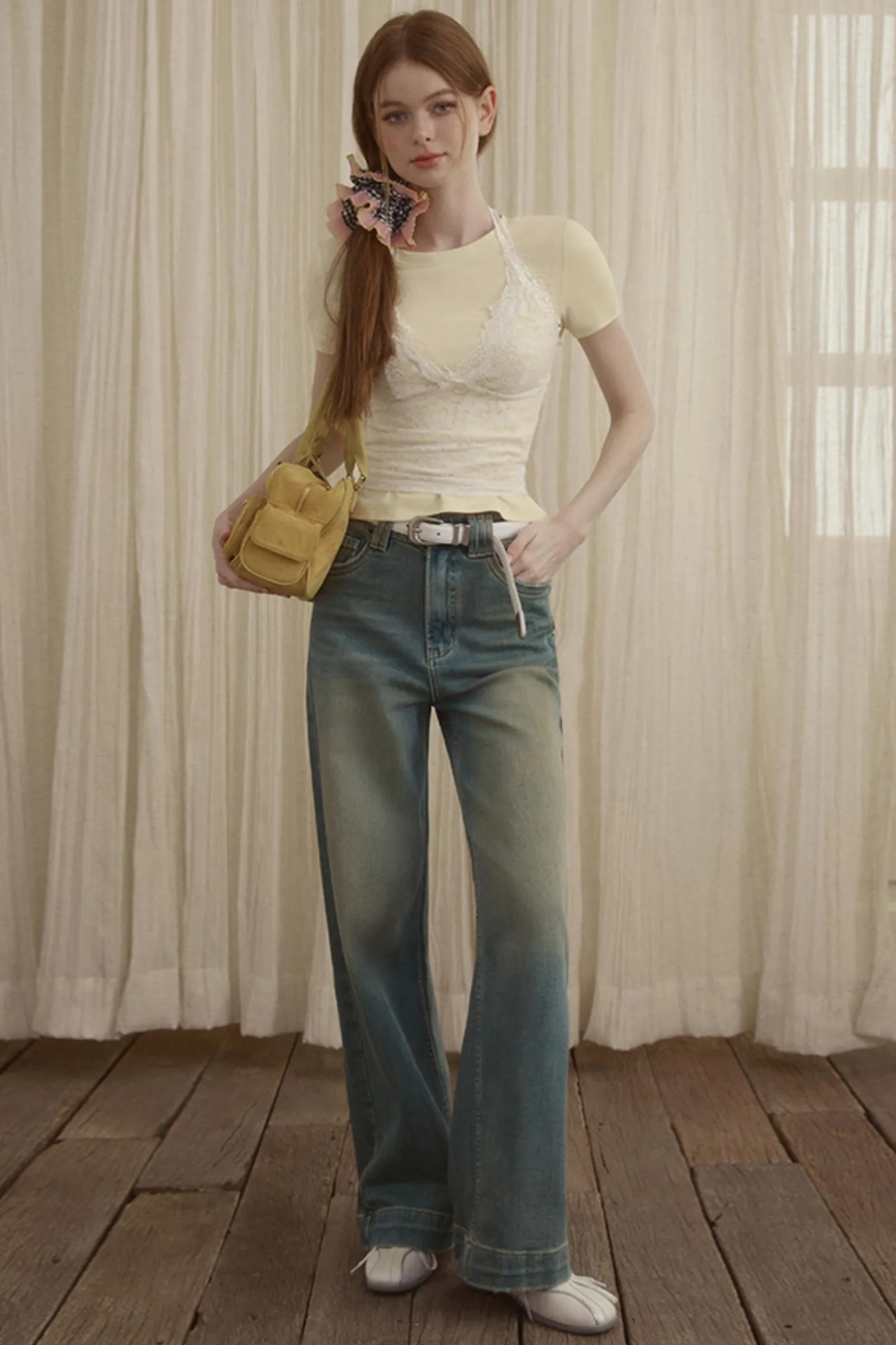 Blue Straight-Leg Jeans