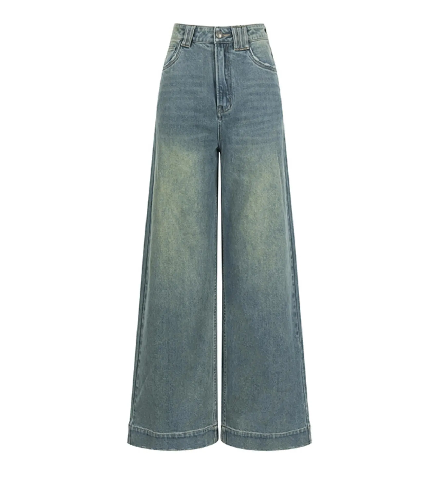 Blue Straight-Leg Jeans