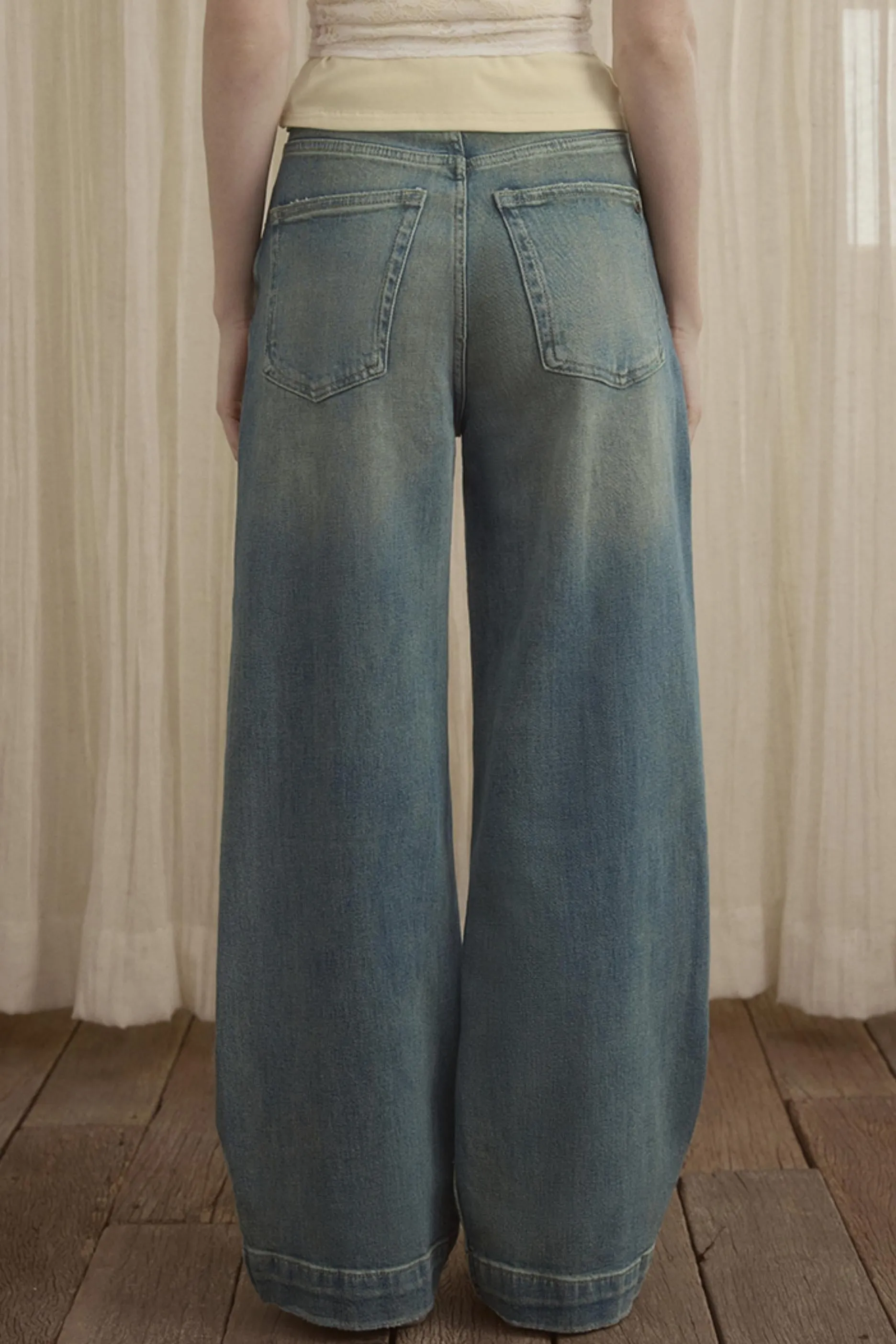 Blue Straight-Leg Jeans