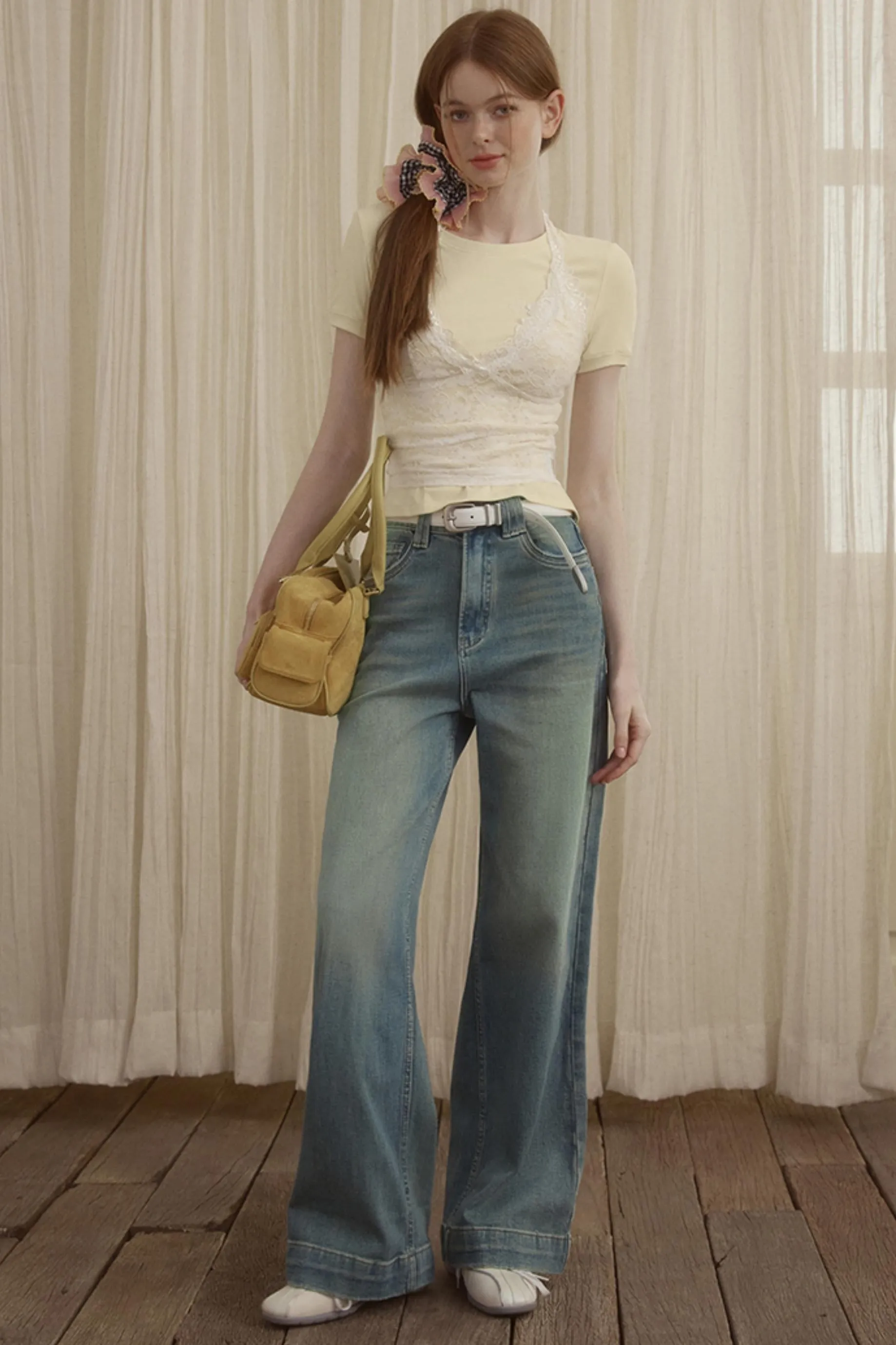 Blue Straight-Leg Jeans