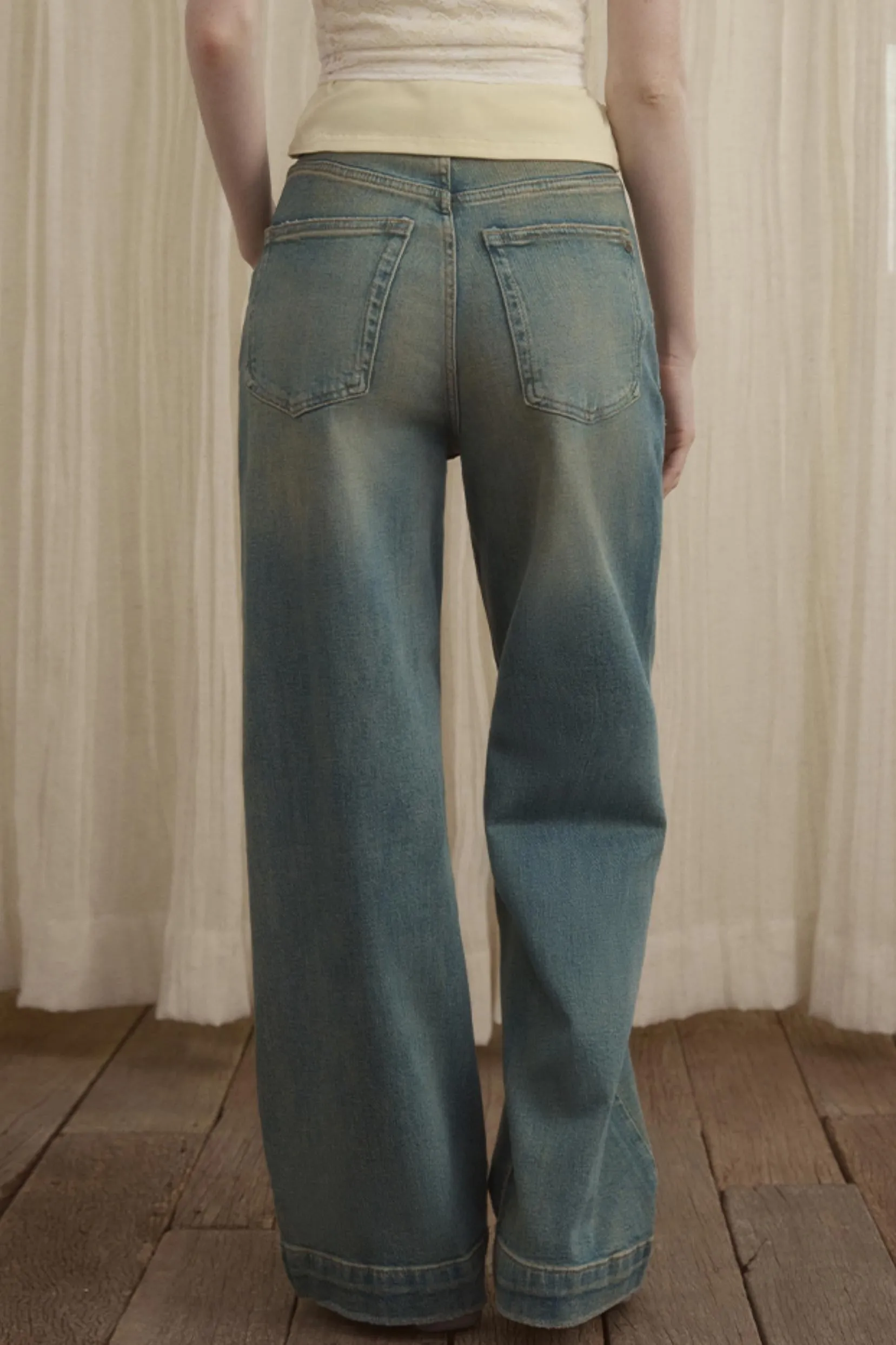 Blue Straight-Leg Jeans