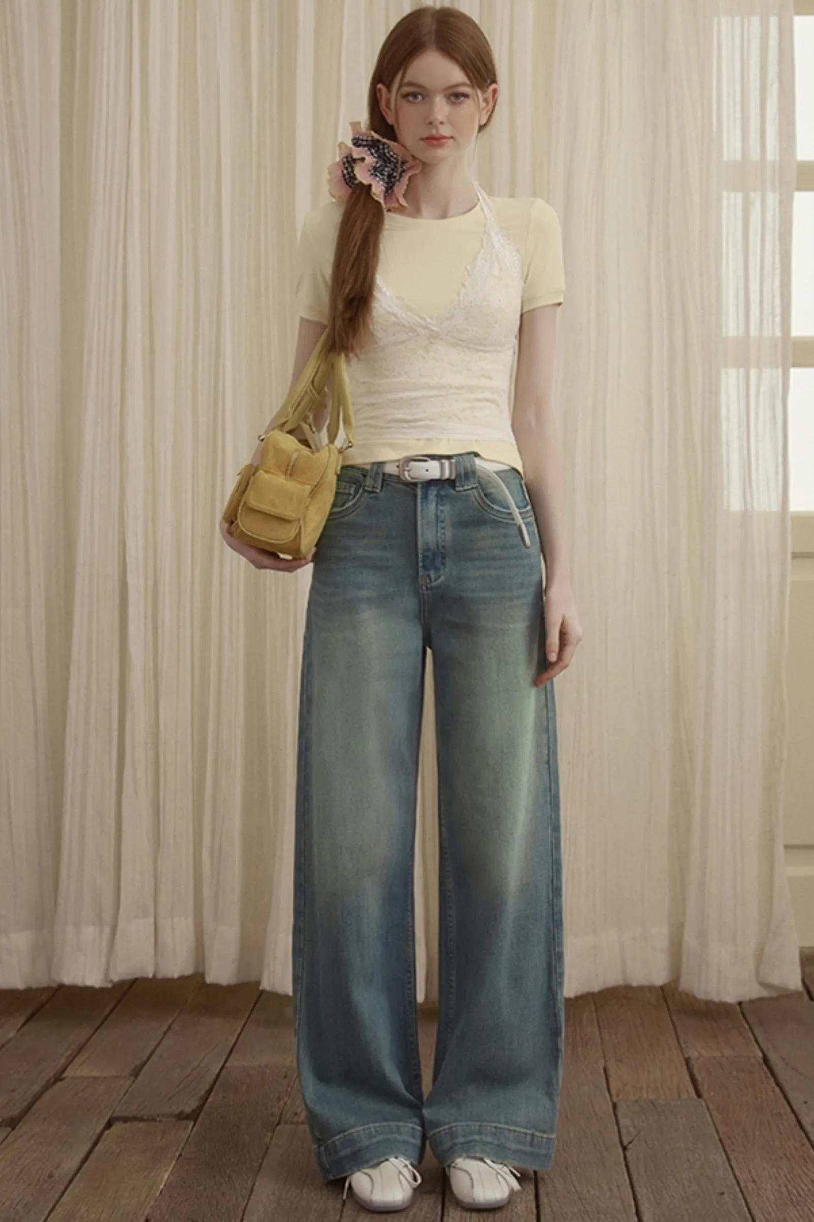 Blue Straight-Leg Jeans