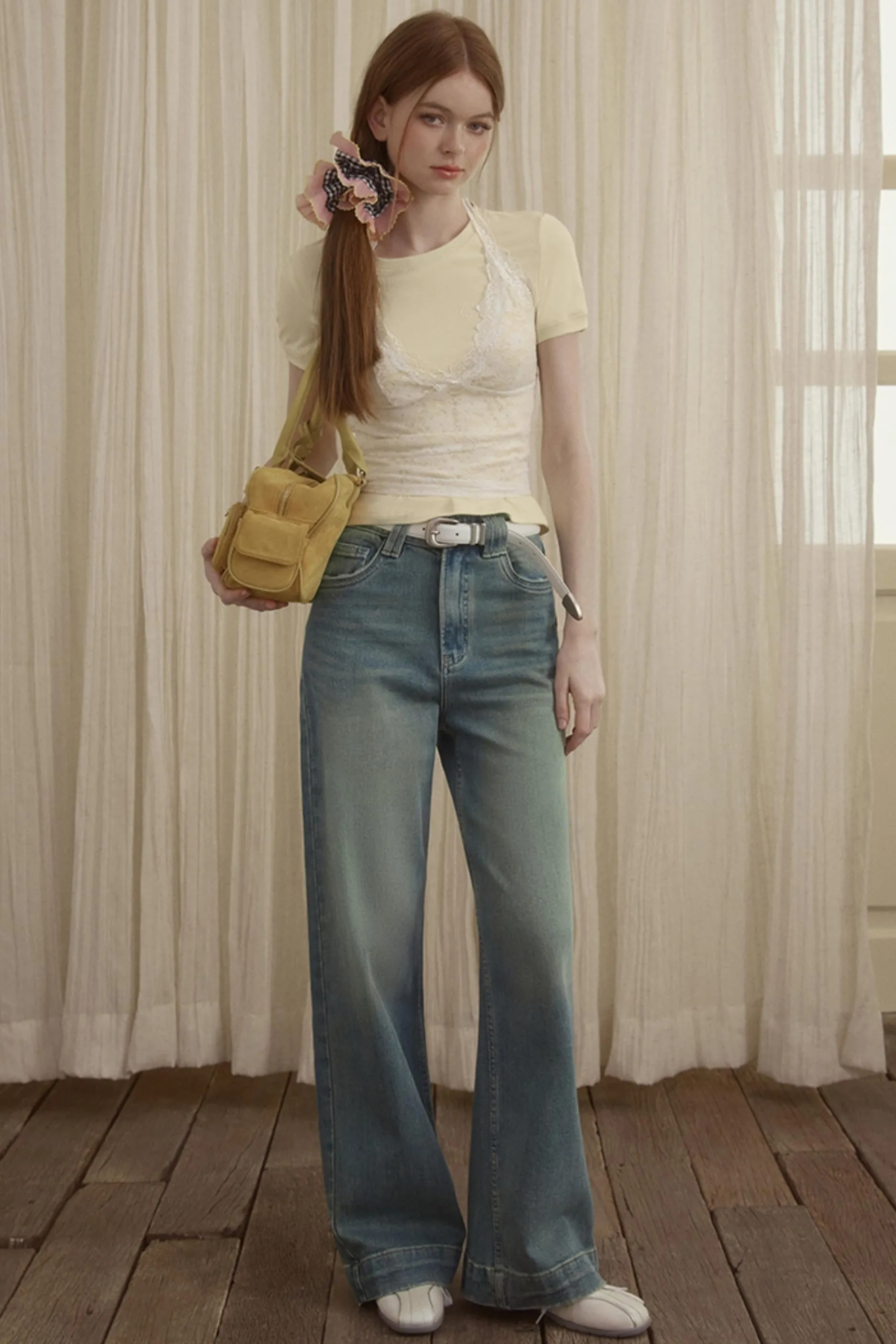 Blue Straight-Leg Jeans