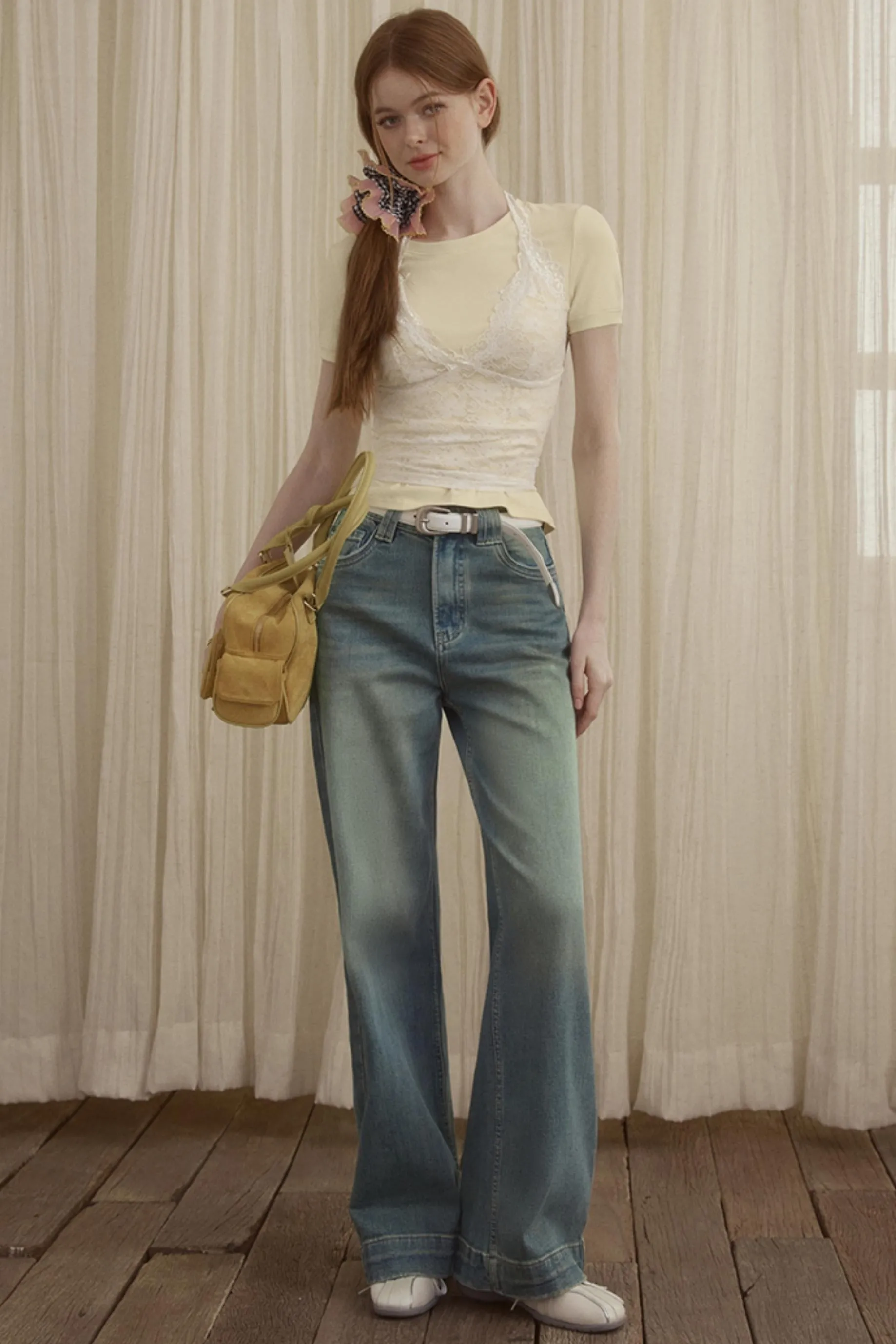 Blue Straight-Leg Jeans