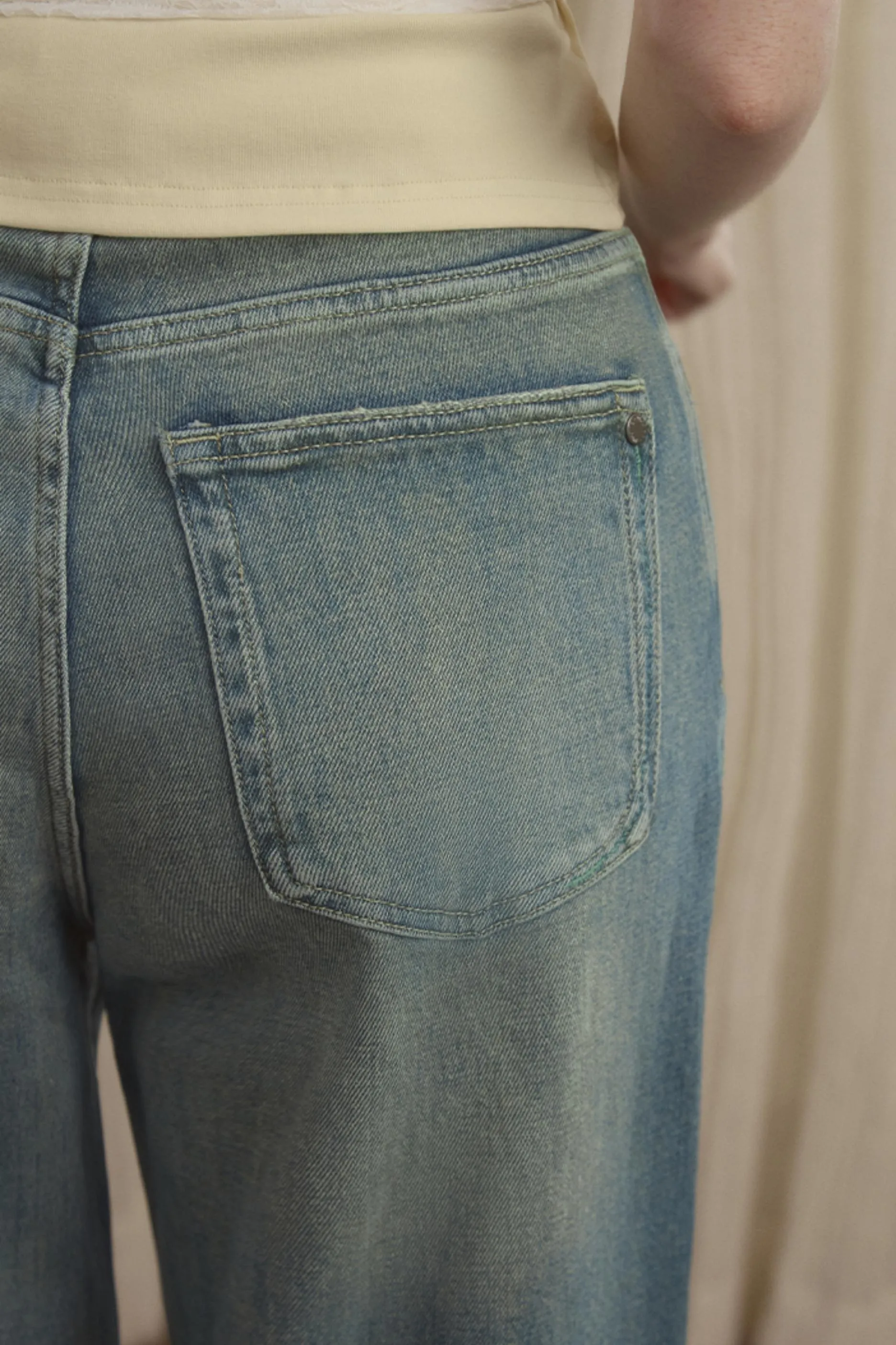 Blue Straight-Leg Jeans