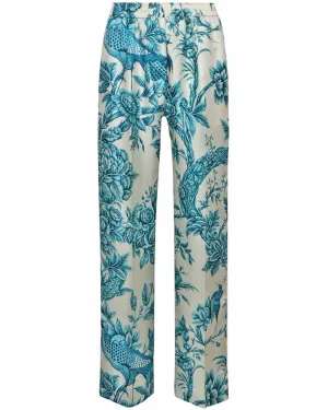 Blue Toile Silk Doride Pant