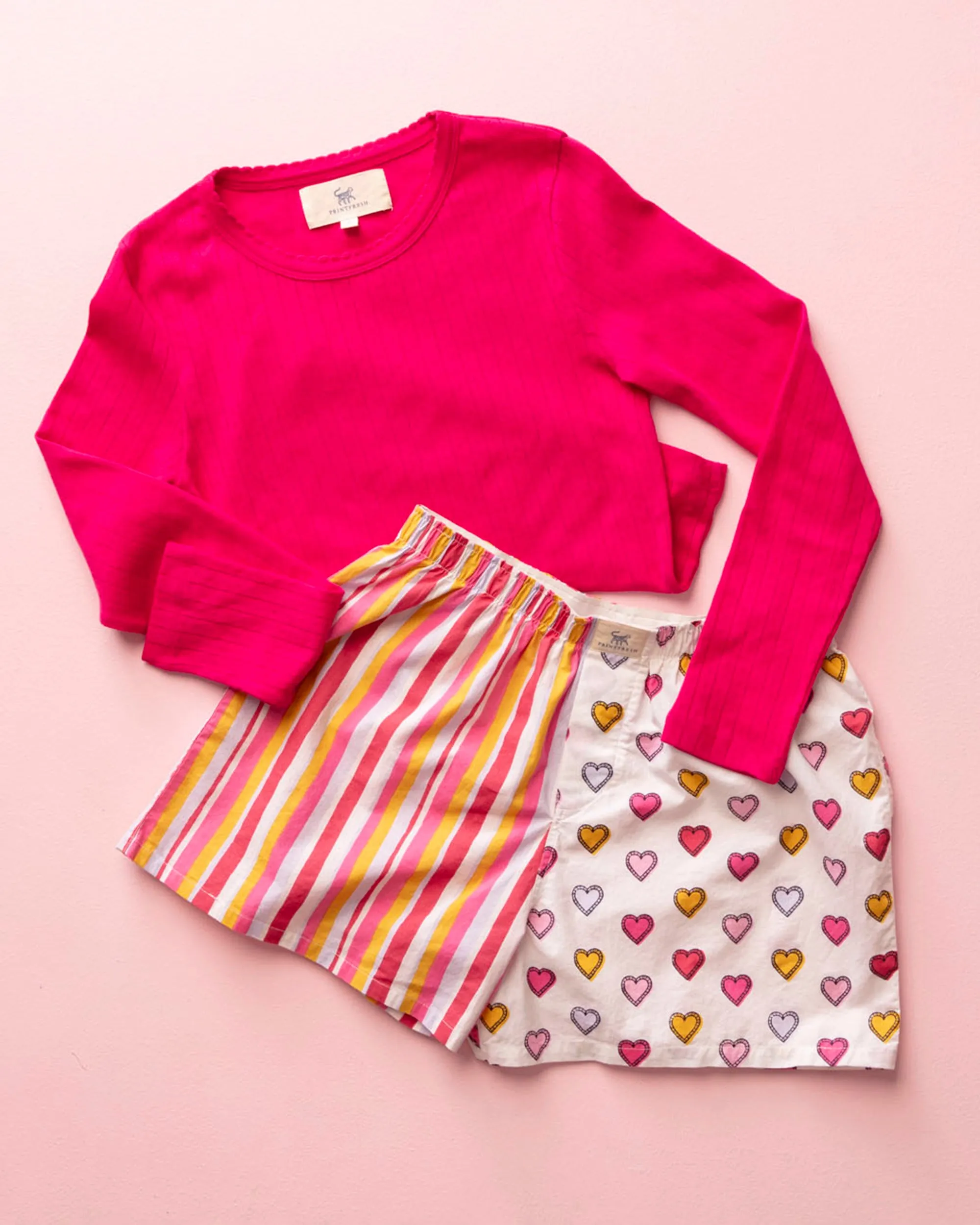 Bright Pink - Pointelle Long Sleeve - Shirt