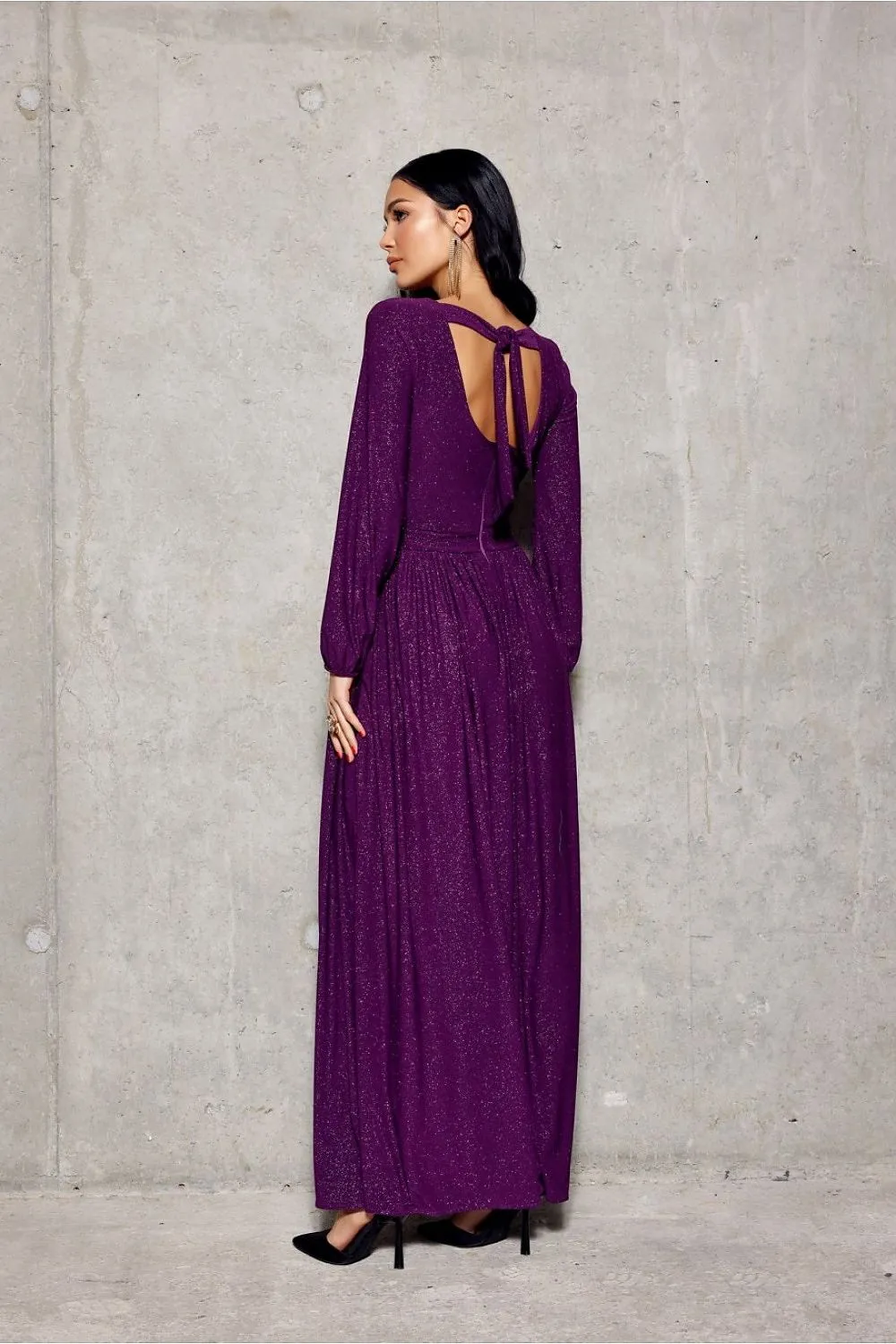 Brocade Wrap Maxi Dress Elegance