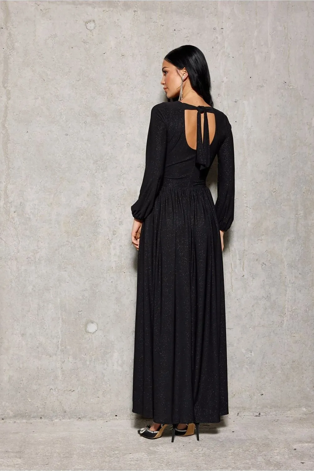 Brocade Wrap Maxi Dress Elegance
