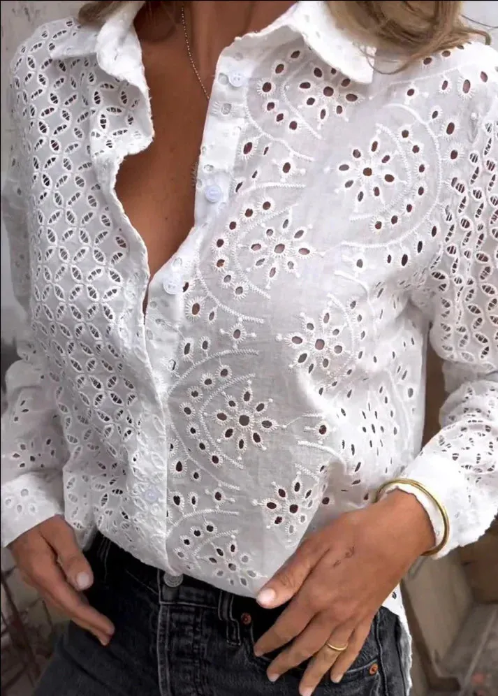 Brylen® | Long Sleeve V-Neck Blouse