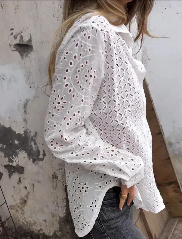 Brylen® | Long Sleeve V-Neck Blouse