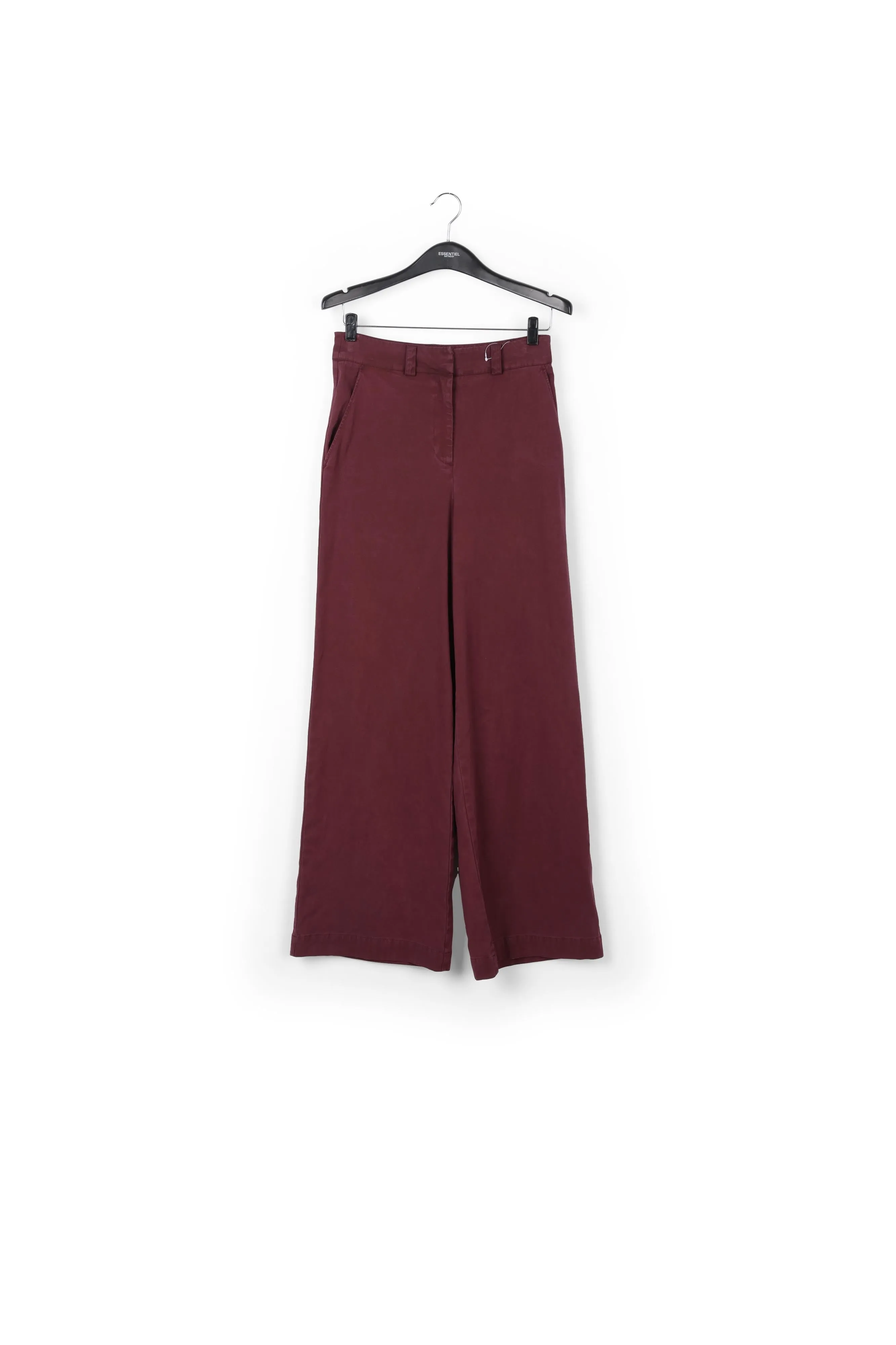 Burgundy straight-leg pants